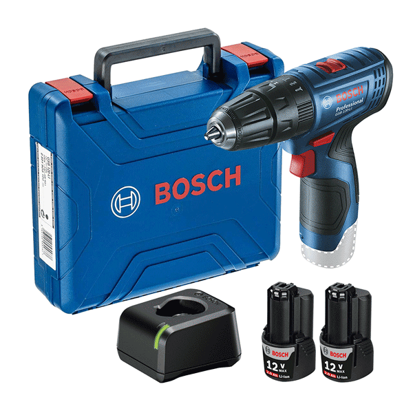 Taladro atornillador inalámbrico de 10mm Bosch GSR 120-LI 12V + 1 batería  de 2Ah + accesorio con maletín de transporte 127V/220V